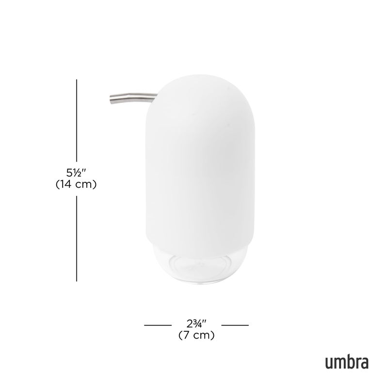 Umbra Touch Soap Dispenser Pump 13 oz (384 ml) Capacity for Liquid Soap or Hand Sanitizer, Easy to Refill, White - Image 3